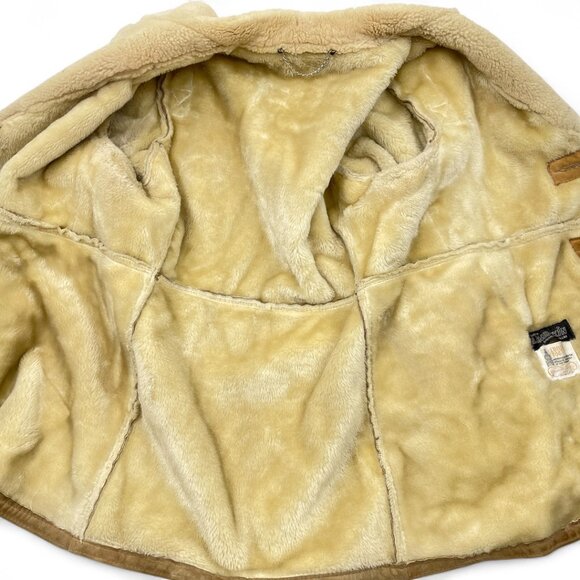 London Fog Shearling Lambskin Sheepskin Rancher Western Coat Jacket Men's Large - Picture 10 of 10